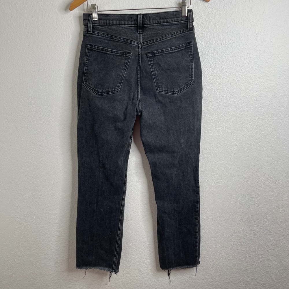 Abercrombie‎ & Fitch Ultra High Rise Ankle Straight Distressed Black Jeans 28 6R - Picture 4 of 4